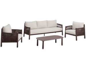 Kave Home Krémovo-hnědý zahradní set pohovky