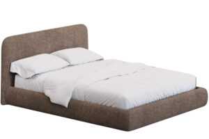 Kave Home Hnědá bouclé dvoulůžková postel Martina 160 x 200 cm