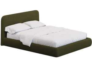 Kave Home Zelená bouclé dvoulůžková postel Martina 160 x 200 cm