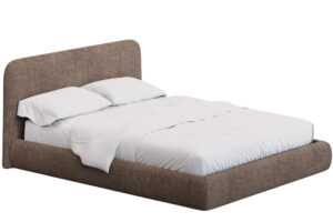 Kave Home Hnědá bouclé dvoulůžková postel Martina 180 x 200 cm