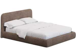 Kave Home Hnědá bouclé dvoulůžková postel Martina 180 x 200 cm