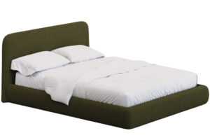 Kave Home Zelená bouclé dvoulůžková postel Martina 180 x 200 cm