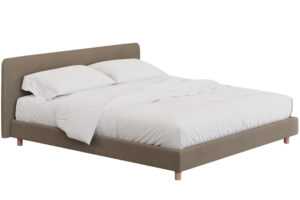 Kave Home Hnědá čalouněná dvoulůžková postel Valma 180 x 200 cm