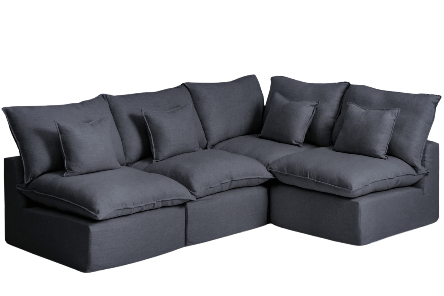 Kave Home Tmavě šedá rohová pohovka Anarela 287 cm s odnímatelným potahem