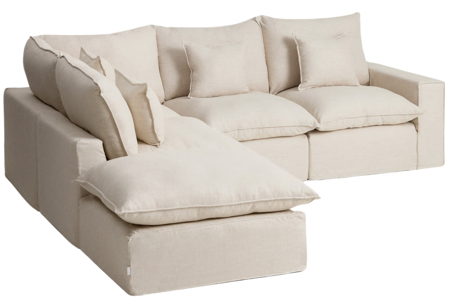 Kave Home Béžová rohová pohovka Anarela 307 cm s odnímatelným potahem