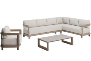 Kave Home Béžový zahradní set rohové pohovky