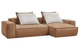 Bobochic Paris Světle hnědá koženková rohová pohovka Boheme 302 cm