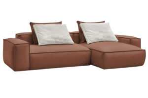 Bobochic Paris Tmavě hnědá koženková rohová pohovka Boheme 302 cm