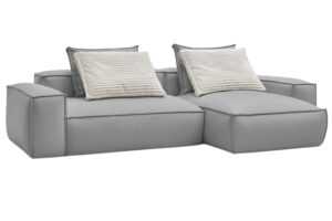 Bobochic Paris Světle šedá koženková rohová pohovka Boheme 302 cm