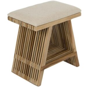 Housecraft Living Dřevěná stolička Djia 40 cm s béžovým sedákem
