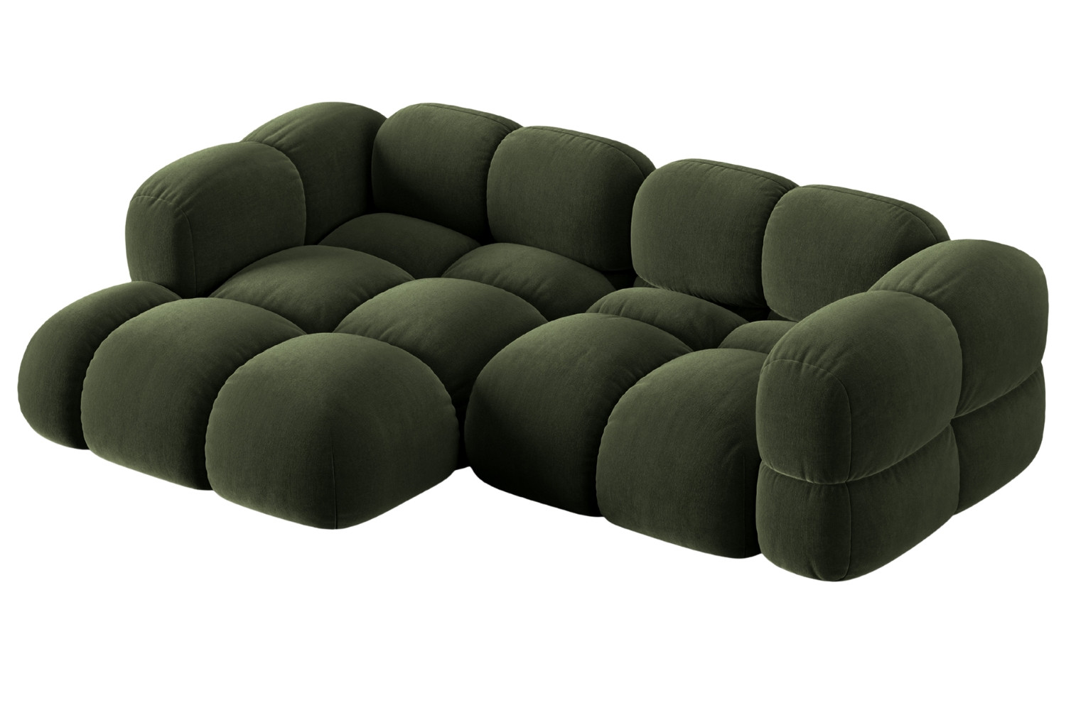 Cosmopolitan Design Zelená sametová rohová pohovka Loretto 250 cm