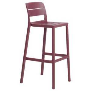 Nardi Tmavě červená plastová barová židle Cassia 76 cm