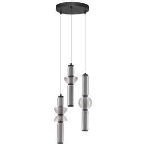 Nova Luce Kouřově šedé skleněné závěsné LED světlo Ulon 38 cm