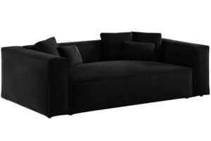 Cosmopolitan Design Černá sametová trojmístná pohovka Aveiro 220 cm