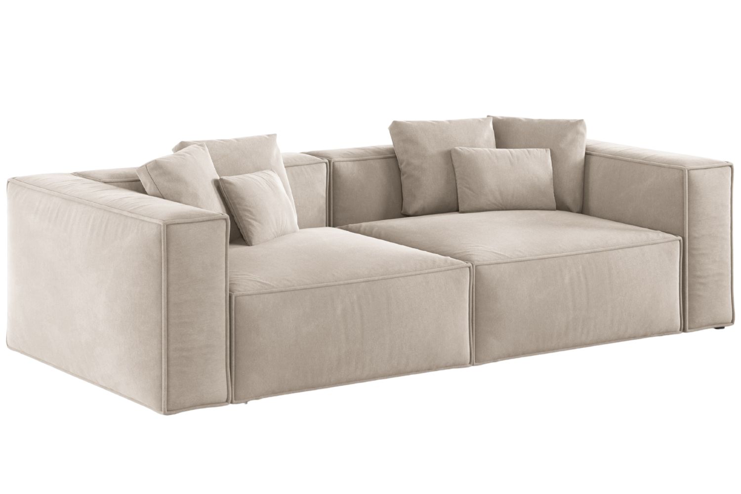 Cosmopolitan Design Světle béžová sametová čtyřmístná pohovka Aveiro 236 cm