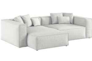 Cosmopolitan Design Světle šedá žinylková rohová pohovka Aveiro 254 cm