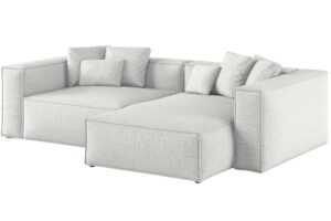 Cosmopolitan Design Světle šedá žinylková rohová pohovka Aveiro 254 cm