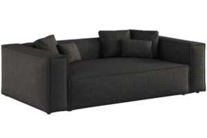Cosmopolitan Design Černá žinylková trojmístná pohovka Aveiro 220 cm